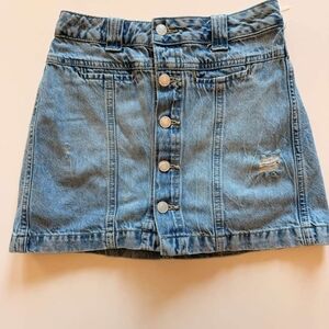 Free People Blue Denim Mini Skirt